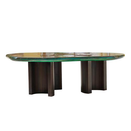 透明树脂茶台吧台座椅仿水晶茶几工艺品茶桌凳子组合软装家具定制 - 图1