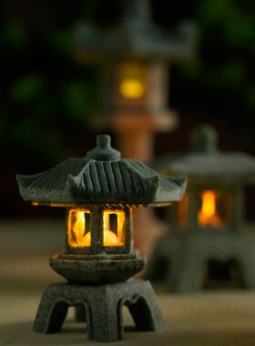 仿真国风景观小石亭摆件园艺花卉盆景造景文昌塔小亭子装饰小摆设