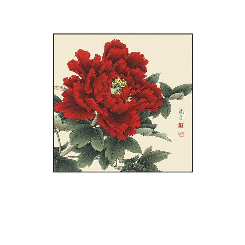 牡丹花挂画国画客厅玄关画过道背景墙花开富贵壁画新款餐厅装饰画 - 图3