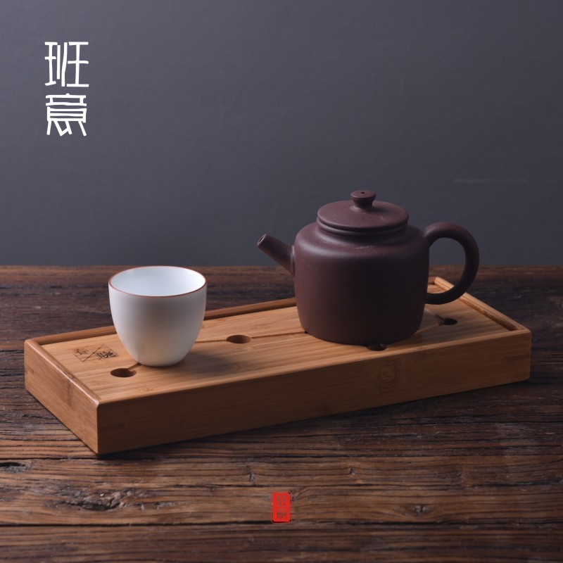 班意竹茶盘茶具储水茶台蓄水茶海盛水功夫茶具小型茶盘竹制包邮-图3