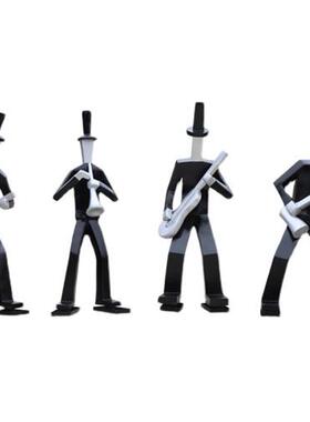 抽象仿铜音乐人物雕塑商业广场美陈酒店大型艺术装饰品玻璃钢摆件