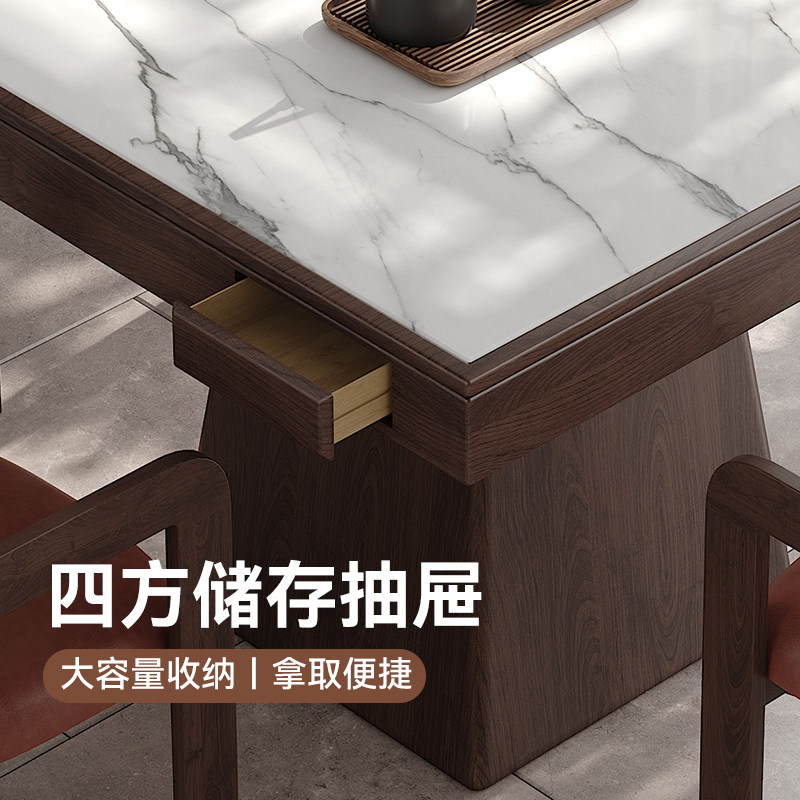 新中式岩板棋牌桌椅组合实木八仙桌掼蛋专用桌正方形四方桌餐桌,淘宝优惠券,粉丝福利购,淘宝优惠卷