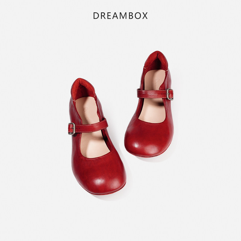 【增高约3.5cm】dreambox钧博复古做旧法式高跟鞋马皮玛丽珍女鞋,淘宝优惠券,粉丝福利购,淘宝优惠卷