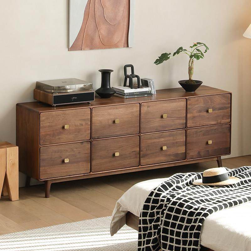 北美黑胡桃木八斗柜卧室电视柜高款实木轻奢客厅收纳柜子靠墙边柜,淘宝优惠券,粉丝福利购,淘宝优惠卷