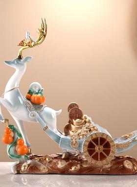 新中式鹿红酒架摆件创意简约现代酒柜别墅乔迁礼物家居工艺装饰品