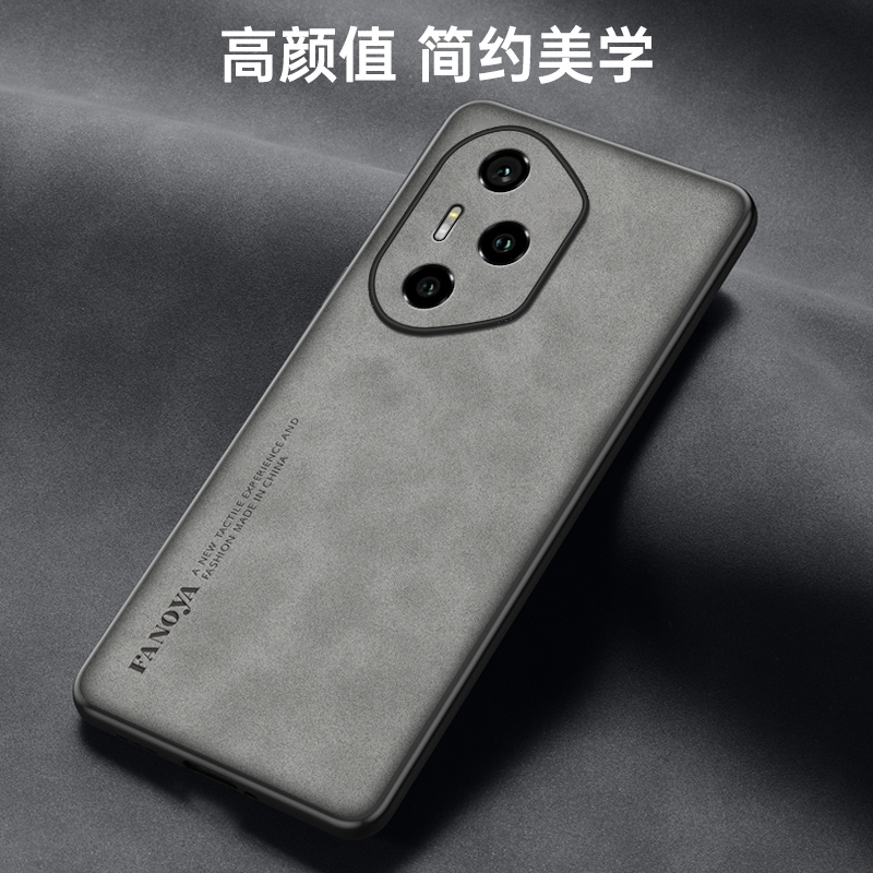 适用荣耀300pro手机壳honor300Pro保护套防摔羊巴皮新款AMM-AN00镜头全包AMG复古轻奢硅胶软磨砂超薄外壳男女-图2
