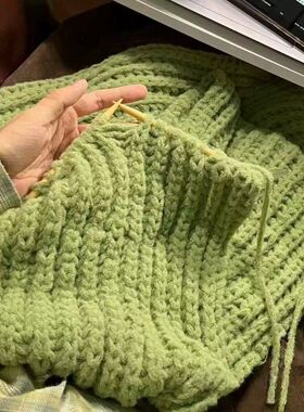 围巾手工编织diy糯米线礼物毛线团手混线云朵绵绵毛线钩织材料包