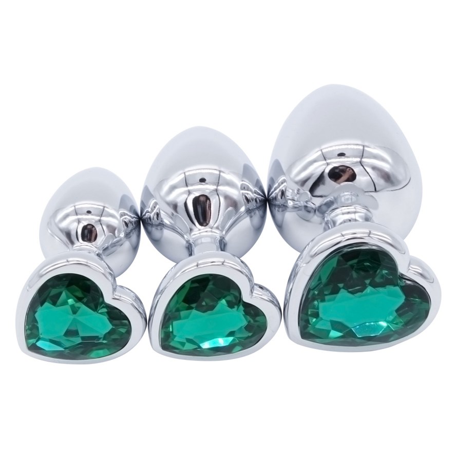 Crystal Heart Shaped Anal Plugs Metal Butt plugs anal toys - 图3