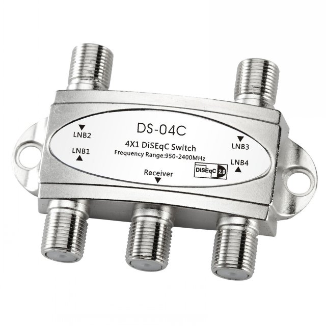 DiSEqC 2.0 Model 4x1W Antenna Splitter TV Signal Network Mul-图0