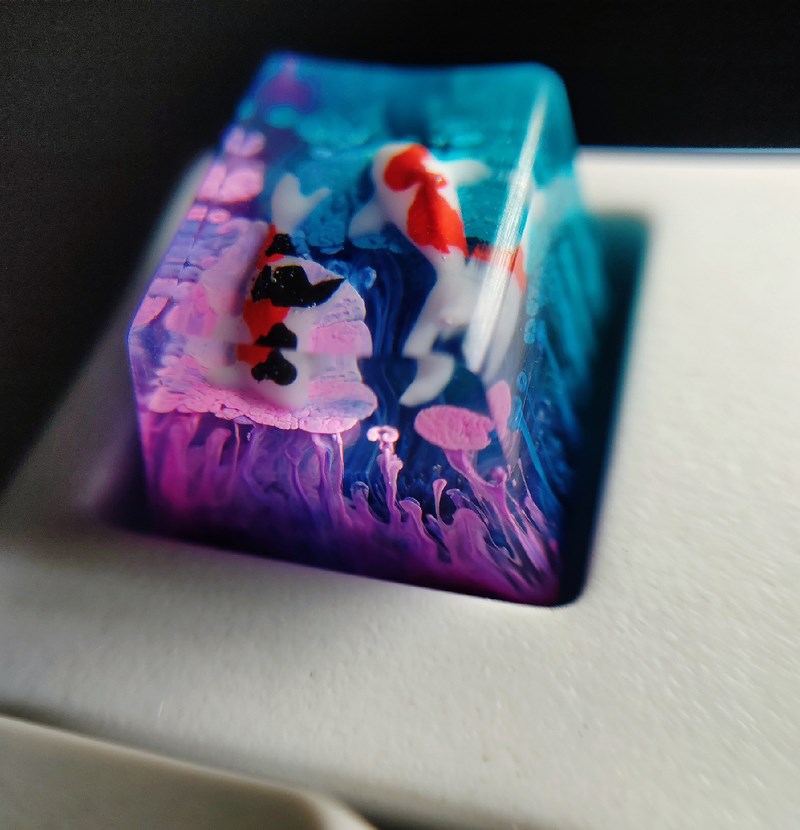 Scenery Koi Backspace Resin Keycaps For Cherry Mx Switch Me - 图2