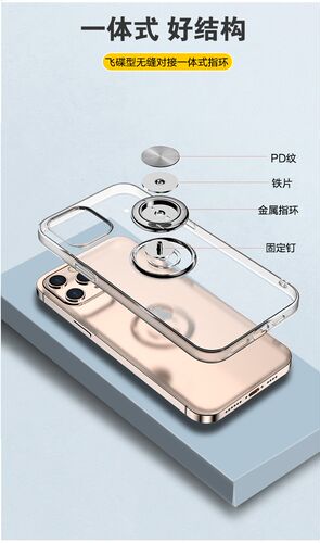 For Apple iphone 12 Pro Max Case With Ring Stand Magnet Sof - 图3