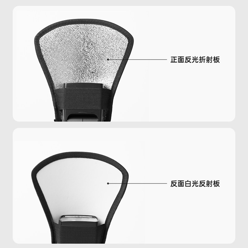 银白双面反光铲适用圆形方形闪光灯摄影柔光板反光单反相机外置补光双用机顶灯挡光板柔光罩附件外拍通用_虎窝淘