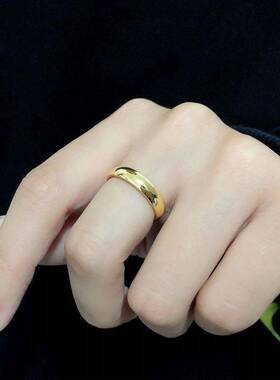 光面素圈戒指女闭口小众高级感食指中指大圈口轻奢款gr