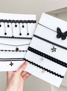 女黑色锁骨链高级感项圈颈链项链百搭gr