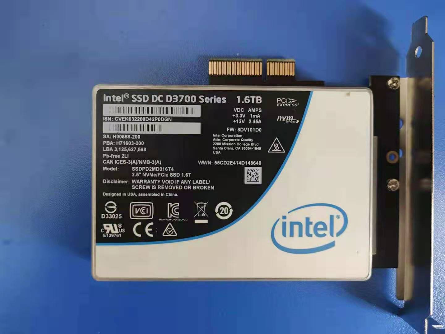 /D3600 D3700 1T 1.6T 2T固态硬盘U.2 MLC NVME PCI-E - 图1