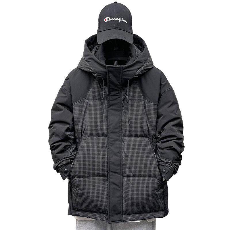 羽绒服男士秋冬季宽松连帽拼接派克服短款轻薄加厚保暖休闲外套潮,淘宝优惠券,粉丝福利购,淘宝优惠卷