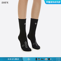 SMFK night flower sport short socks Compass Jacquard Cotton black Two-double-fit cylinder Sox US005BB