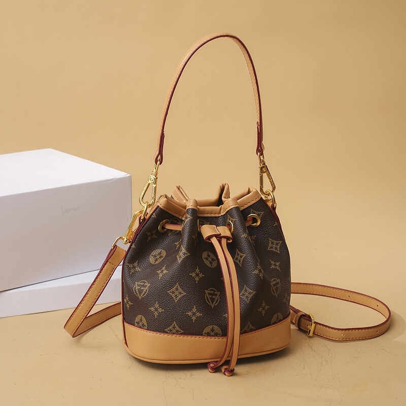 CITEX LV官方旗舰店2025新款复古老花抽绳迷你小水桶包百搭真皮单,淘宝优惠券,粉丝福利购,淘宝优惠卷