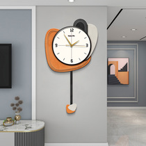 Modern minimalist Living room Clock hanging wall Creative fashion Home mute hanging bell net red light and luxurious quartz clock