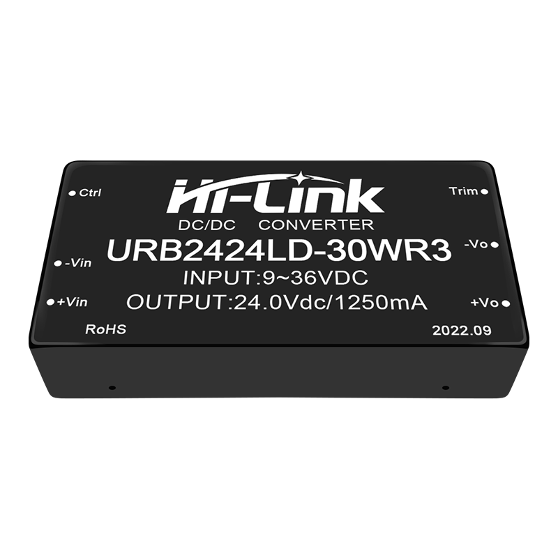 24V转24V30W直流电源模块 URB2424LD-30WR3 DC-DC降压隔离模块-图3