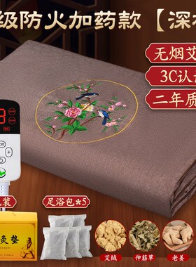 艾绒电加热艾灸垫艾草理疗床垫热敷包褥子全身家用冬季艾灸电热毯