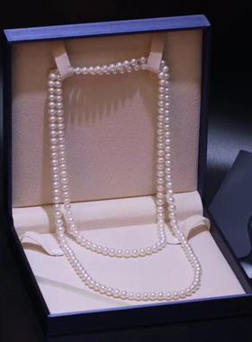 贵妇style~高性价比美光泽7-8mm淡水珍珠毛衣链总长130cm