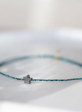 手链五角星天蓝色可调节