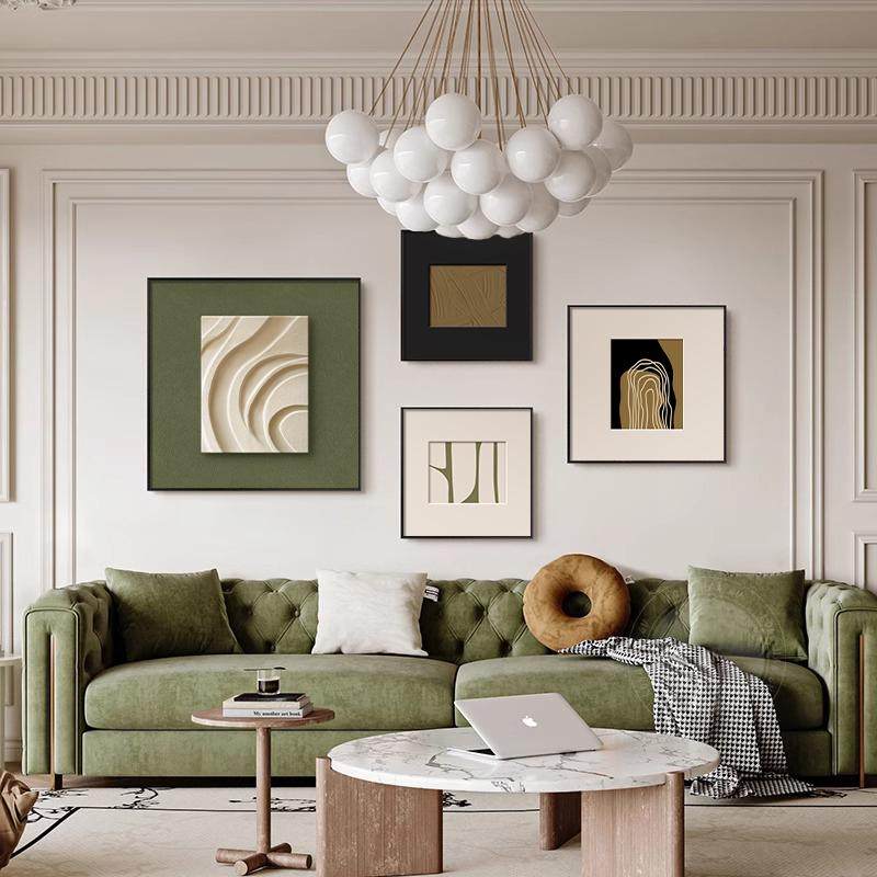 法式中古风客厅装饰画沙发背景墙高级感组合壁画意式极简餐厅挂画,淘宝优惠券,粉丝福利购,淘宝优惠卷