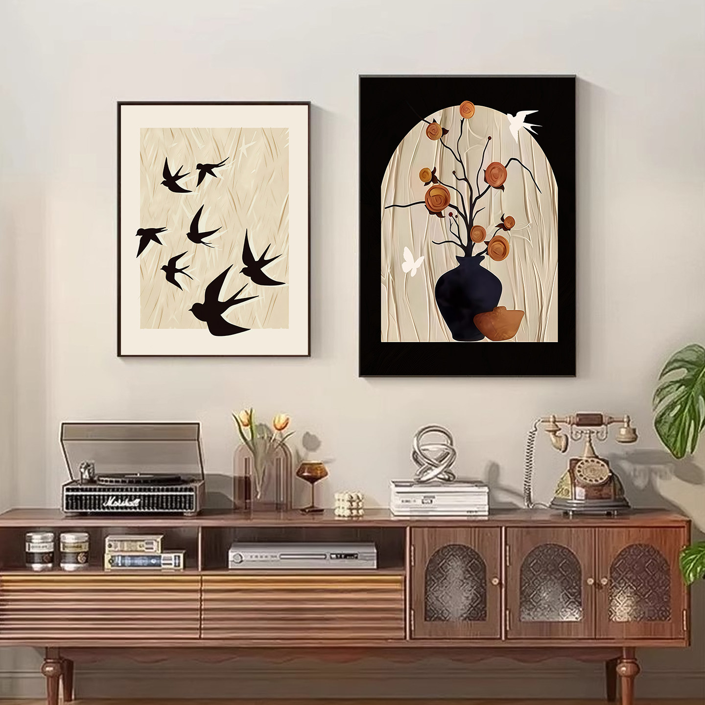 复古桌面摆台画法式客厅餐厅装饰画中古风柿柿如意沙发背景墙挂画,淘宝优惠券,粉丝福利购,淘宝优惠卷