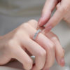 Luxury Pearl PT950 platinum diamond ring seven princesses row of diamonds row of rings cultured diamond ring genuine
