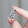 Luxury Pearl PT950 platinum diamond ring seven princesses row of diamonds row of rings cultured diamond ring genuine