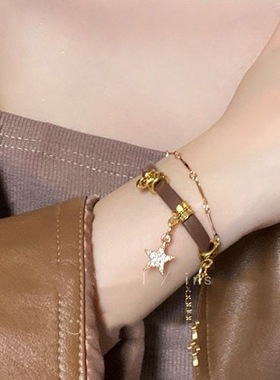 甜酷美拉德星芒项链女锁骨链