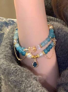 复古宫廷风水晶双圈手链