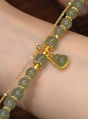 新款福禄仿和田钰手链女葫芦双层