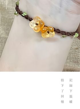 月桂花四叶草手绳情侣礼