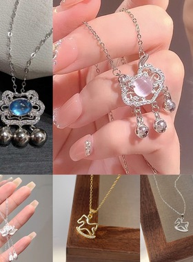 卡通中式平安铃铛项链女五件套