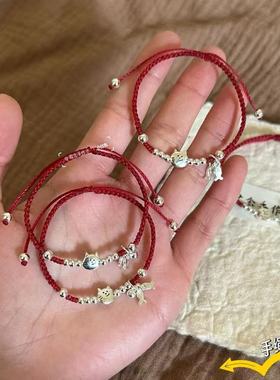 可爱猫咪红绳手链女百搭礼物