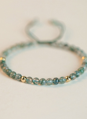 水草绿晶石手链文艺复古