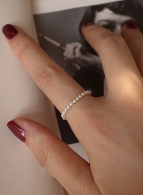 2mm极细迷你珍珠戒指轻奢小众