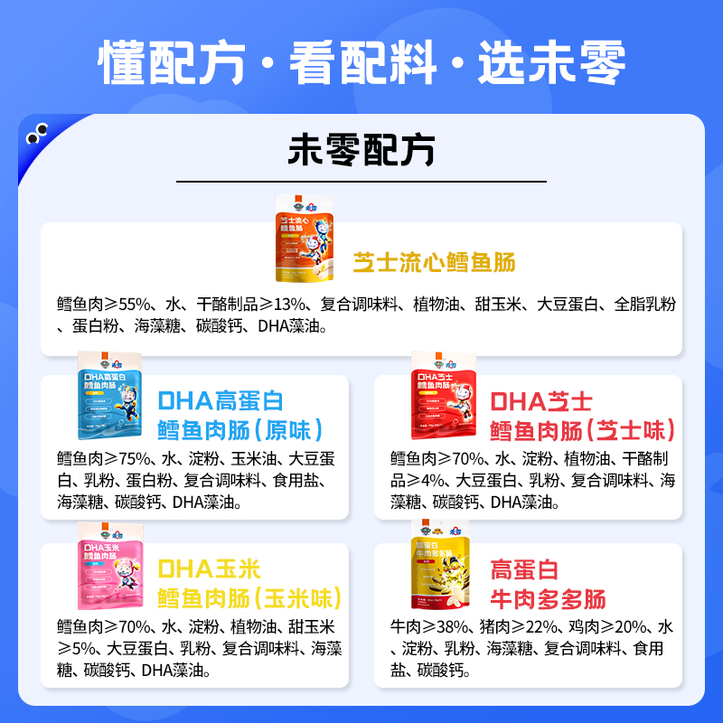 未零鳕鱼肠儿童零食鱼肠肉肠添加 单笔满58元送1-2岁宝宝婴儿湿巾 - 图0