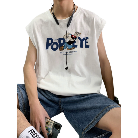 American moderno chaleco deportivo Vest Summer 2025 Nueva camiseta de algodón sin mangas de algodón topas de baloncesto suelto