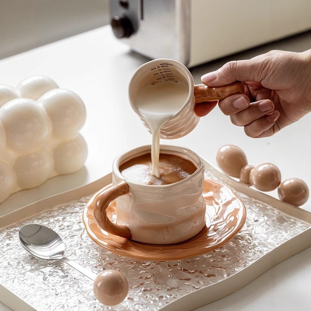 【新家的100个快递】咖啡小奶盅萃取杯陶瓷奶罐量杯带刻度高颜值,淘宝优惠券,粉丝福利购,淘宝优惠卷