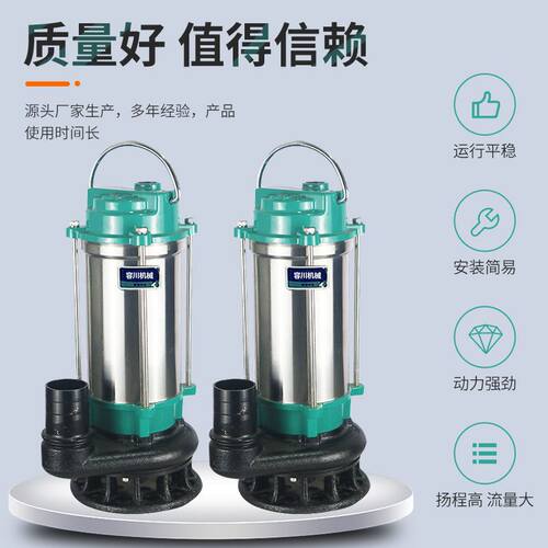 家用潜水泵厂家供应农田浇灌泵不锈钢抽水机高扬程无堵塞污水泵 - 图0