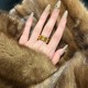 Gold bag silver loach back ring men and women ancient style inheritance plain ring couple pair ring tail ring birthday gift