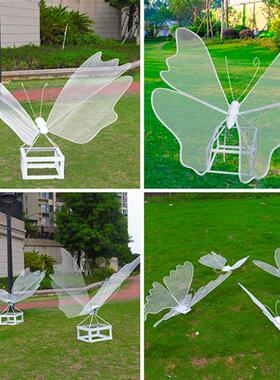 户外铁艺不锈钢镂空发光蝴蝶雕塑园林广场售楼部草坪景观装饰摆件