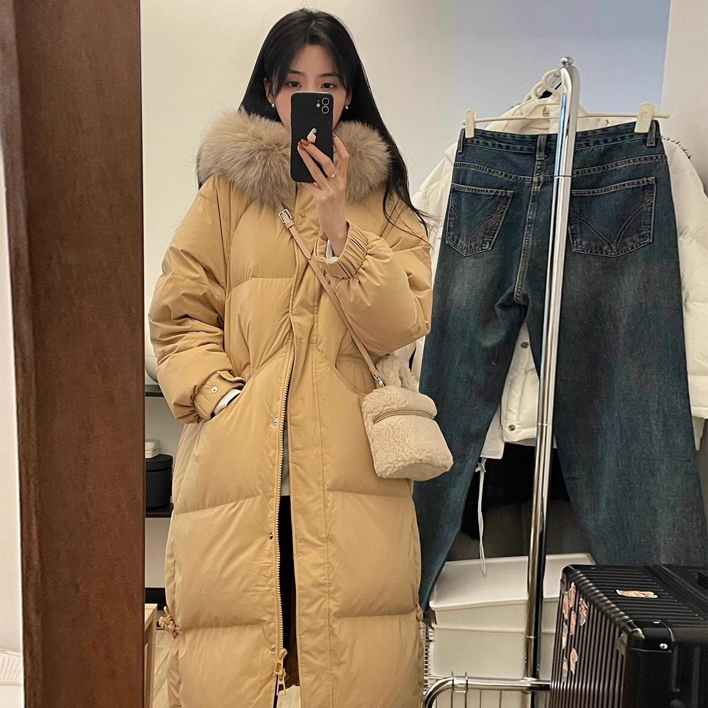 棉衣女2025年新款冬季大毛领中长款棉服加厚高级感棉袄女过膝外套,淘宝优惠券,粉丝福利购,淘宝优惠卷