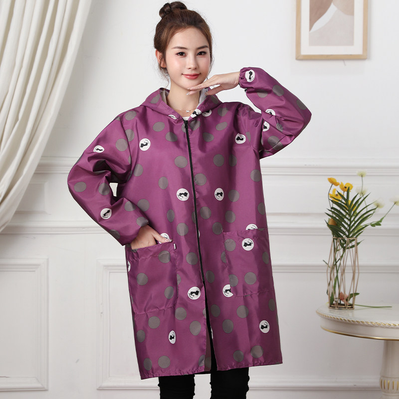 时尚罩衣大人防水女上衣工作服家用厨房防油围裙长袖外套薄款春夏,淘宝优惠券,粉丝福利购,淘宝优惠卷