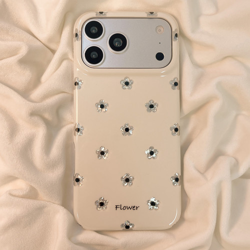 北比 韩系温柔鎏金银色花朵适用苹果18promax手机壳iphone16pro新款14女17pro高级感15pro全包双层防摔手机套 - 图1