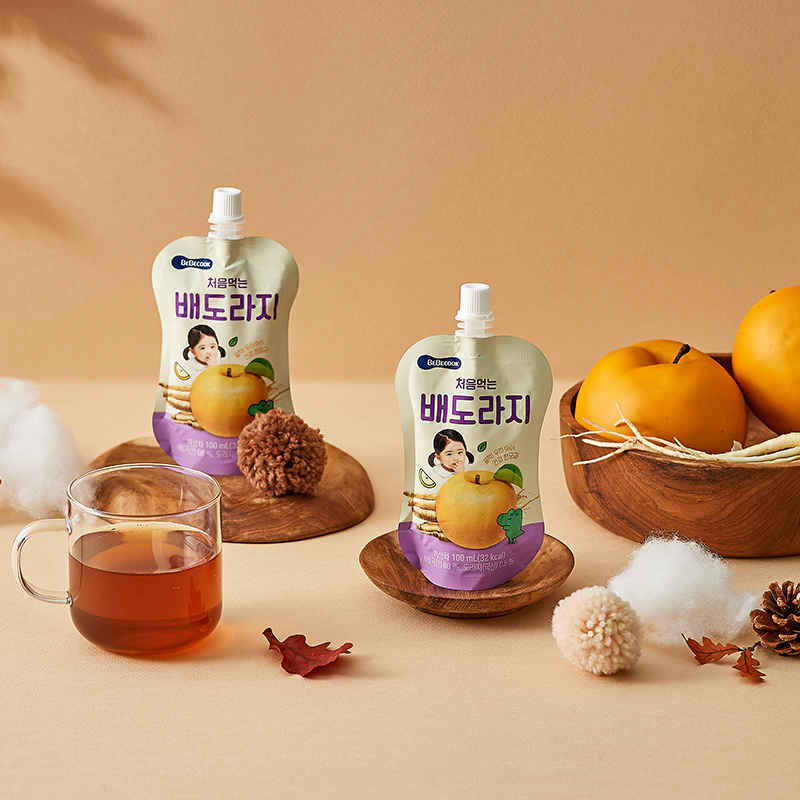 韩国BEBECOOK/百蓓可儿桔梗梨汁便携袋装儿童饮料饮品果汁10袋