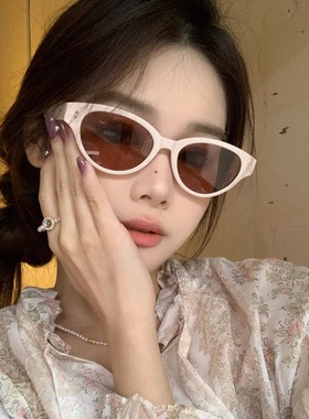 日本品质小红书爆款复古猫眼墨镜女高级感ins黑色防晒太阳眼镜茶